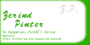 zerind pinter business card